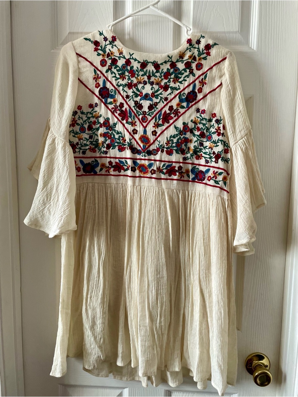 Umgee Cream Textured Button-Back Dress
